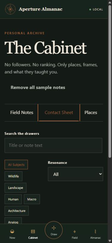 Private Cabinet archive on mobile