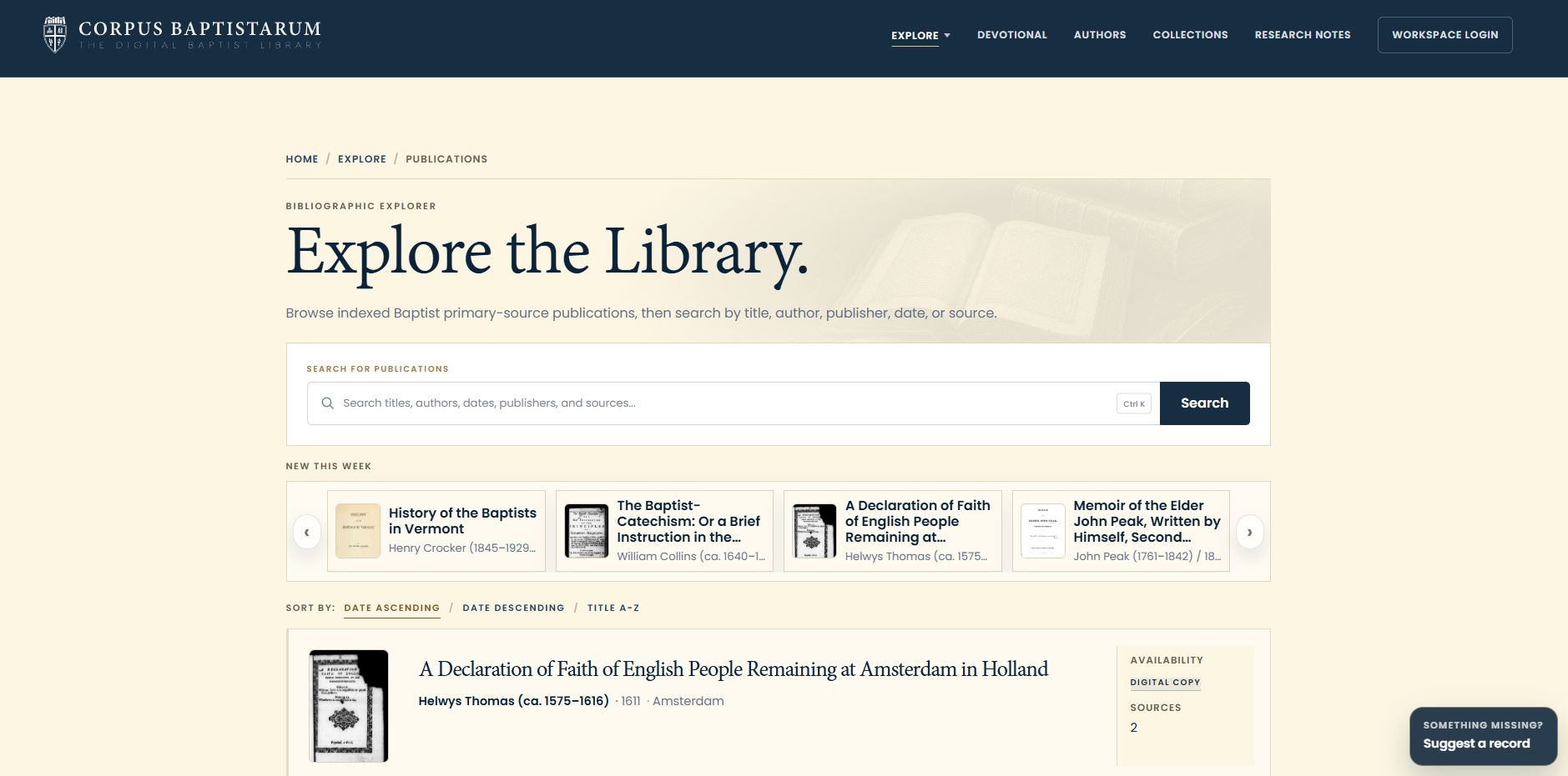 Bibliographic library explorer